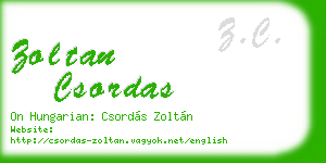 zoltan csordas business card