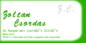 zoltan csordas business card
